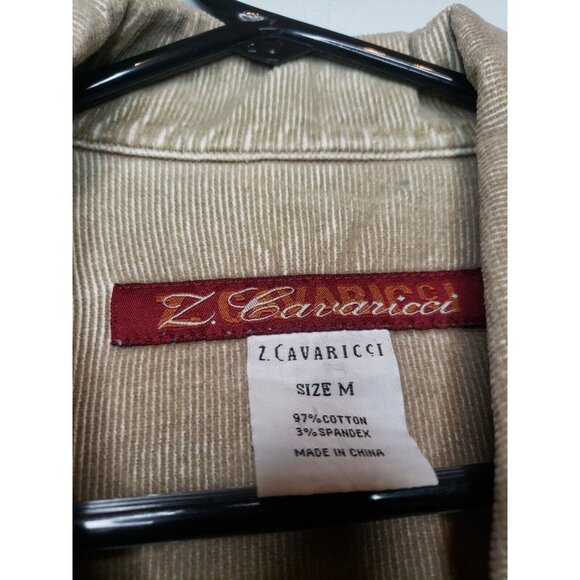 Vtg Z Cavaricci Women M Corduroy Jacket Tan Long Sleeve Button Front Pockets Y2K - Picture 5 of 5